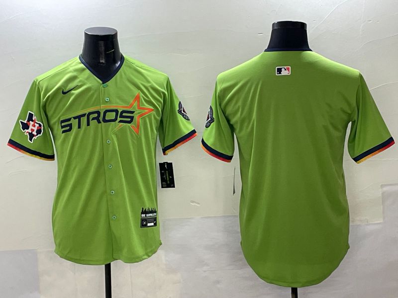 Men Houston Astros Blank Green three generations Joint Name 2025 Nike MLB Jersey style 2->houston astros->MLB Jersey
